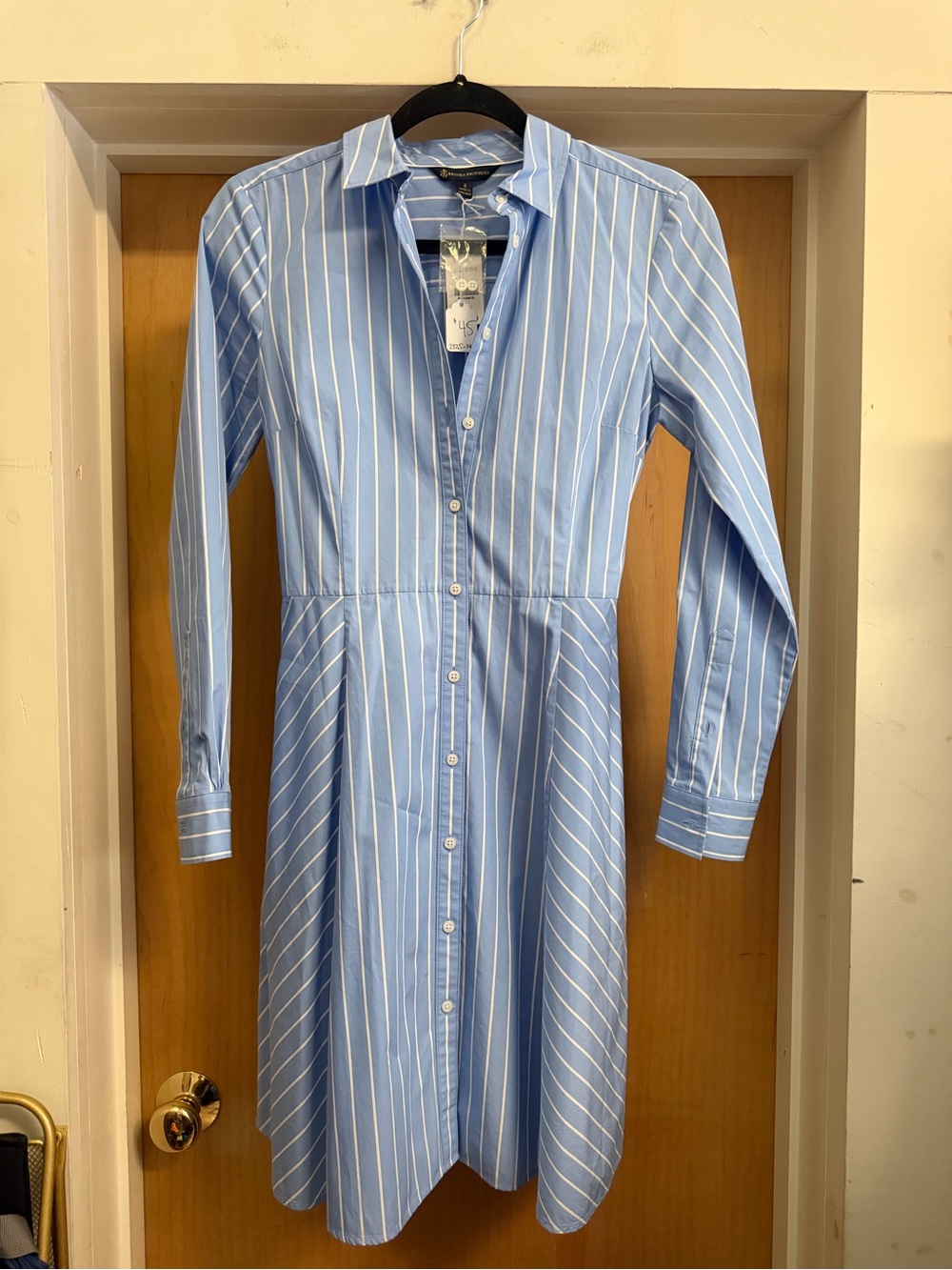 Brooks Brothers Women’s Blue Striped Longsleeve 100% Cotton Shirt Dress. Size: 2